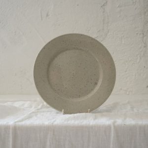 Set 6 Platos Llanos Gris Pintas Negras