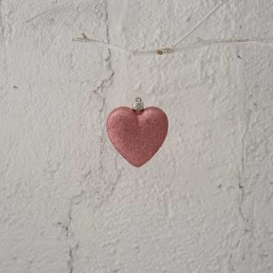 Colgante Corazón Purpurina Rosa